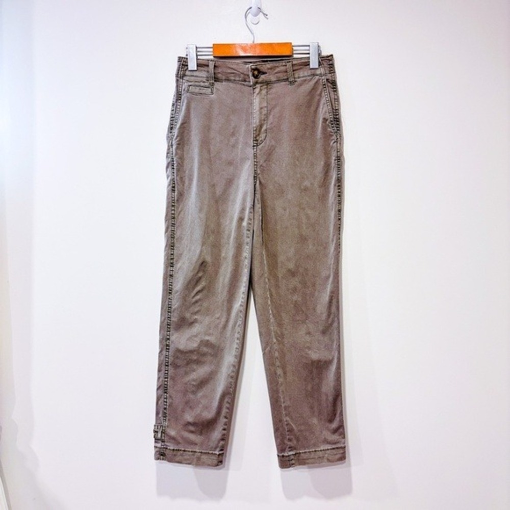 REITMANS‎ Khaki High Rise Straight Leg Stretch Cotton Utility Pants Size 4 Tall